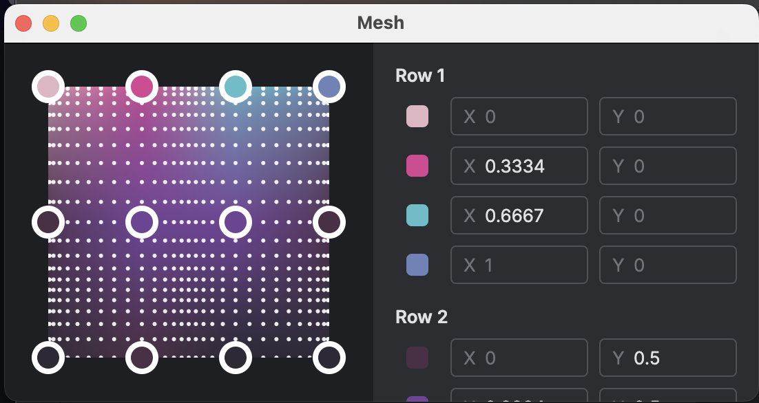 Mesh gradient